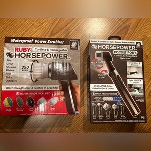 NIB Ruby Horsepower AND Pocket Pony Rechargeable, Cordless Scrubbers